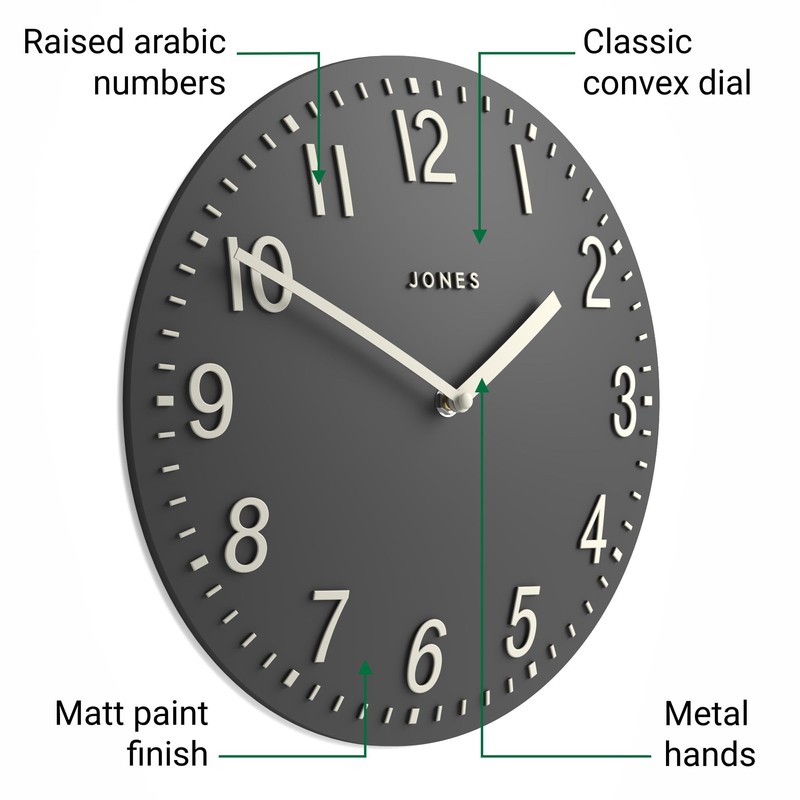 JONES CLOCKS® Chilli Wall Clock | Modern Convex Clock |
