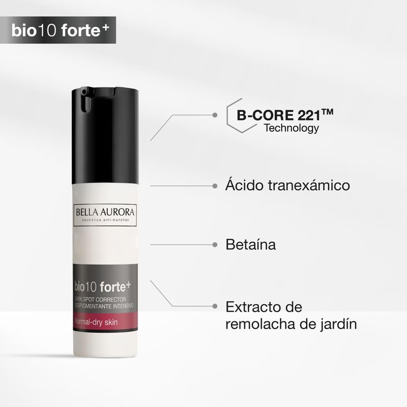 Bella Aurora BIO10 FORTE+ Haarentfernungsserum für trockene Haut, entfernt dunkle