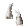 NOLITOY 2Pcs Ceramic White Rabbit, Easter Rabbit Figurines Statue Easter