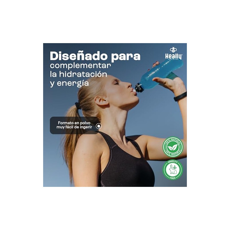 Electrolitos en Polvo Sin Azúcar, Hidratación Rápida HEALLY