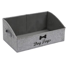 Brabtod Linen-Cotton Blend Dog Toy Basket and Dog Toy Box, Dog Toy Basket Storage - Perfect for organizing pet Toys, Blankets, leashes, Rope Toys, Clothing