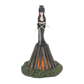 Department 56 Elvira Mistress of The Dark Village Accessories at The Stake Lit Figurine, 5.59 Inch, Multicolor