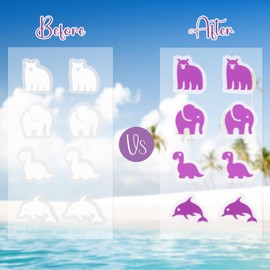 sodknow 80 Pcs UV Stickers for Sunscreen, Sunscreen Stickers Reapply Reminder Know When to re-Apply Sunscreen, UV Detection Stickers Waterproof, Sunny UV Patches Reminder, SPF UV Spots for Kids (Animal Style)