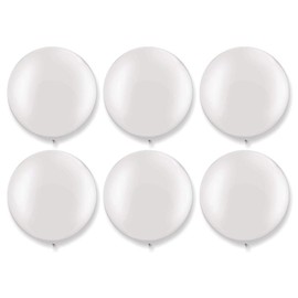 PMLAND PMLAND 36 Inch Giant Jumbo Latex Balloon White (Premium Helium Quality) 6 Pcs Per Package