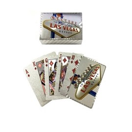 Las Vegas Welcome to Fabulous Playing Cards in Shiny Silver (FOIL)