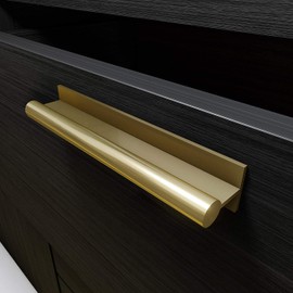 HRX Self-Adhesive Edge Fingerpull Door Handle - Easy to Install Screwless Peel and Stick on Glass, Wood, Metal, Plastic - Sliding Doors Knob for Kitchen Fronts, Drawers & Dressers Panels - 6 Pack