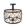 Dia15.57 Inch Trellis Cage Semi Flush Mount Ceiling Light -