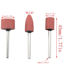 CHENJIN 42PCS Shank Sharpening Stone Set Micro Drill Accessories 14pcs of 3 sizes 1/8 inch Sanding & Polishing Stone Set For Jade Rotary Grinding Tools