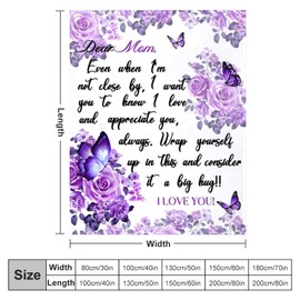 Gifts for Mom Blanket to My Mom from Daughter Son Soft Flannel Bed Throw Blankets for Birthday/Mothers Day 50"X40"