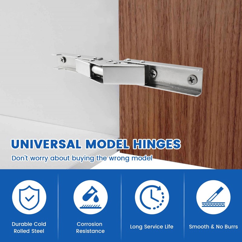 MILYARD 4 Pcs 90 Degree Folding Door/Shelf Hinge, Hidden Bracket