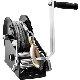 VEVOR Hand Crank Winch, 3500 lbs Steel Cable, Boat Trailer Winch Heavy Duty 33 ft Steel Wire Cable and Two-Way Ratchet, Manual Operated for Trailer, Boat or ATV Towing