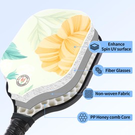 HOLYKING Pickleball Paddles Set, Fiberglass Pickle Ball Racket of 2, 2 Paddles, 2 Balls, 2 Bouncy Balls and Carry Bag, Lightweight Rackets for Women and Men