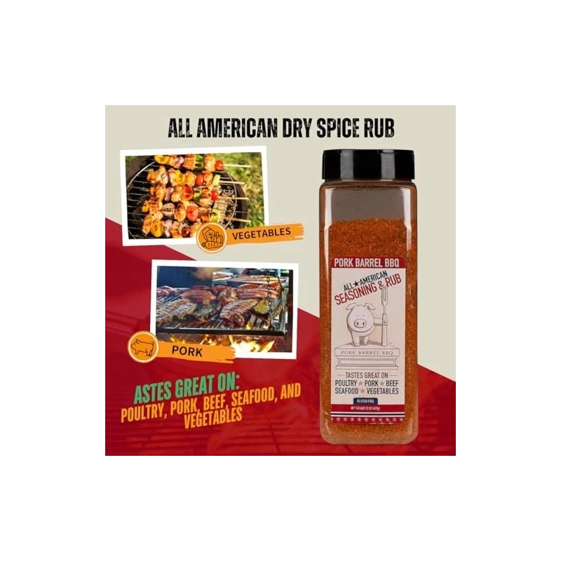 Pork Barrel BBQ All American Seasoning Mix, Dry Rub Perfect