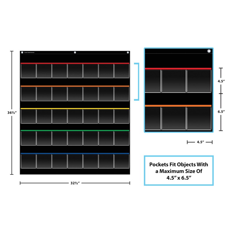 Black Storage Pocket Chart (32.5" x 36.5")