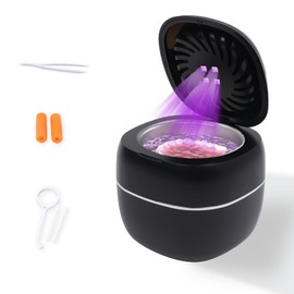 Ultrasonic Retainer Cleaner, Retainer Cleaner Machine for Dentures, Mouth Guards, Braces, Toothbrush, Jewelry，45kHz Retainer Cleaner Machine, cleaning and drying functions, with Digital Timer