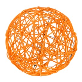 M METERXITY 1-Pack Wicker Rattan Balls 200mm/7.9 Inch Decorative Rattan Balls Orbs Vase Fillers Bowl Fillers for Christmas/Weddings/Thanksgiving/DIY Crafts/Home Decor [Orange]