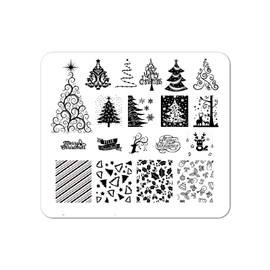 Winstonia Christmas Holiday Nail Art Stamping Image Plate Festive Winter Manicure - Jingle All The Way