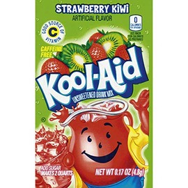 Kool-Aid Strawberry Kiwi Flavored Unsweetened Caffeine Free Powdered Drink Mix (0.17 oz Packet)