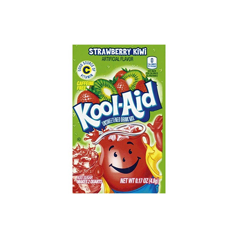 Kool-Aid Strawberry Kiwi Flavored Unsweetened Caffeine Free Powdered Drink Mix