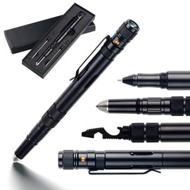 SMOOTHERPRO Ballpoint Pen with LED Flashlight Writing Pens Smooth Long Lasting Writing for EDC Outdoor Collection Color Black (TP550)