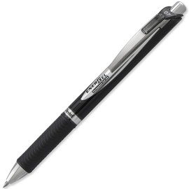 Pentel EnerGel BLP77 Permanent Gel Ink Retractable Roller Pen - 0.7mm Nib - In Pillow Packaging (Black)