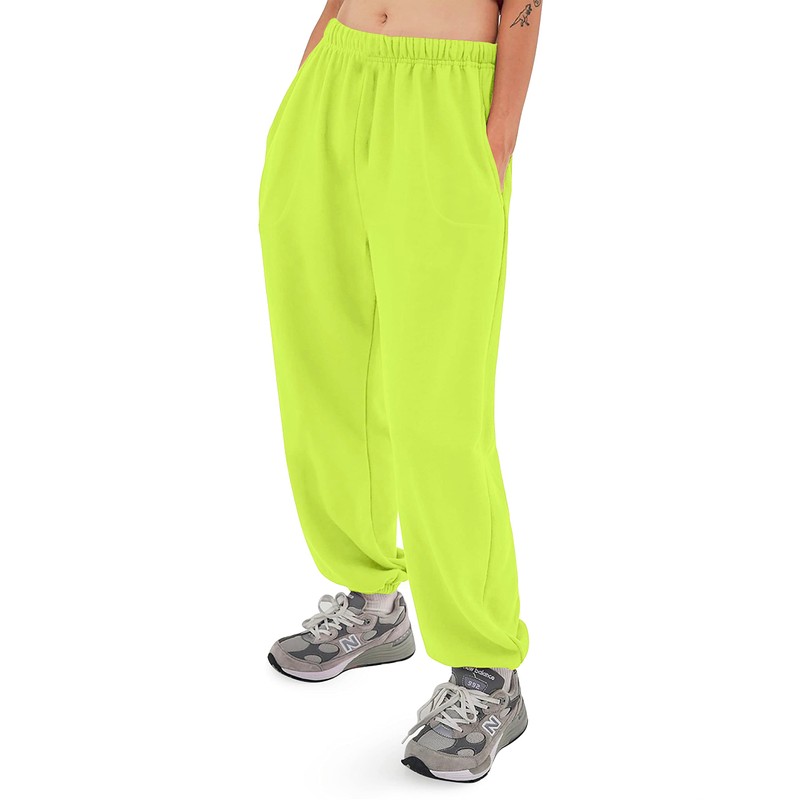 Mens Fleece Sweatpants Lightweight Elastic Jogger Loss Fit Drawstring Pants