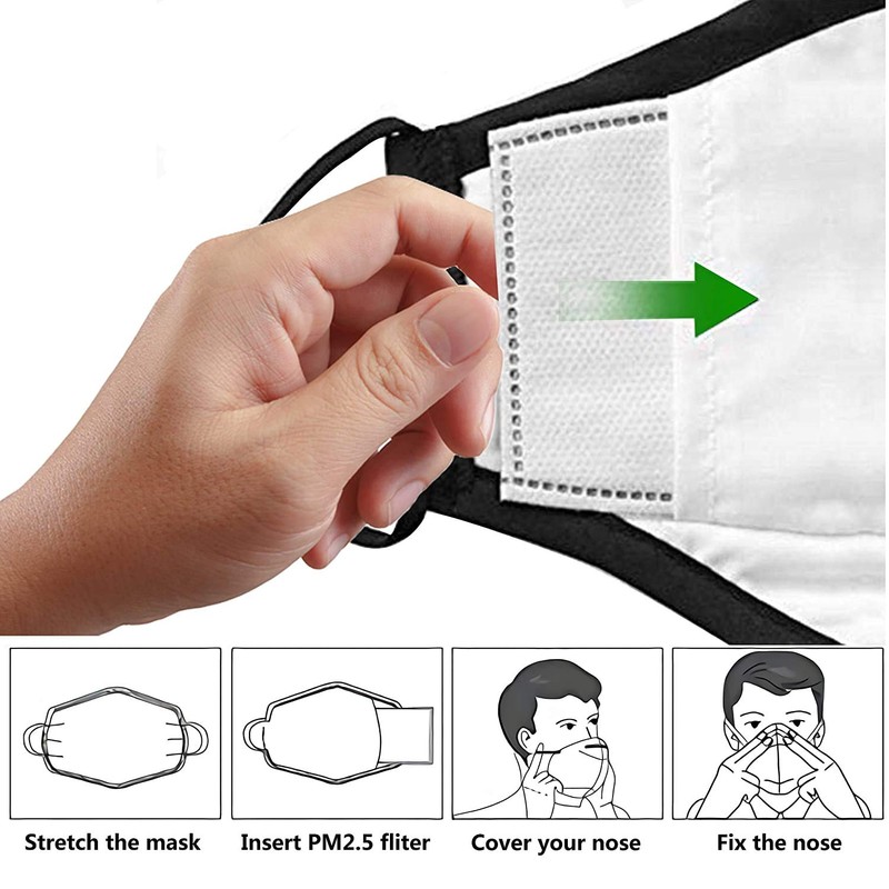 Euroca 4-Layer Cloth Face Mask Reusable Washable Adjustable For Adult