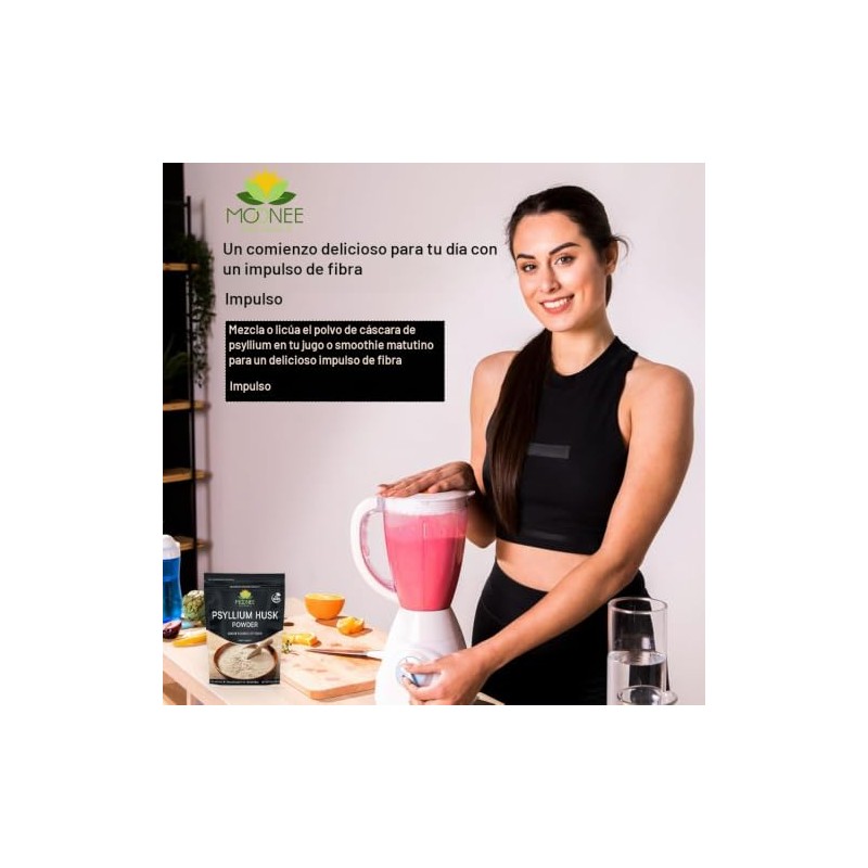 “Polvo de Cáscara de Psyllium (10 OZ), Sin Gluten, Sin