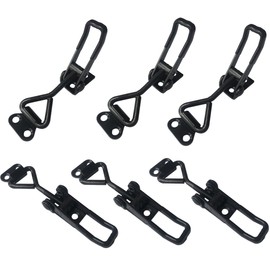 Black Toggle Latch Clamp, Heavy Duty Adjustable Toggle Clamp for Smoker Door Latch, Metal Pull Latch for Box, Gate, Cabinet, Case (B4001-6PCS)