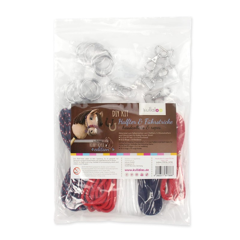 kullaloo Material Set for Hobby Horse Headcollar Navy/Red (without instructions)