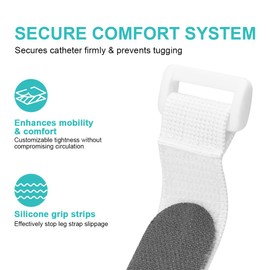 Leg Bag Straps 5 Pack Catheter Leg Bag Holder Catheter Fixation Straps Reusable Urine Drainage Bag Strap Tube Accessories Supplies for Incontinence Urine Bag