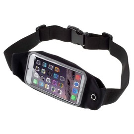 DFV mobile - Case Belt Bag Reflective with Touch Screen für Running Walking Hiking Jogging Waist Pack Waterproof Fanny Pack Pouch für Energizer Energy E22 (2019) - Black