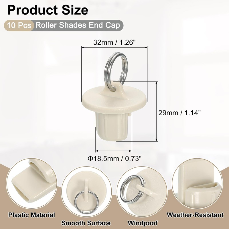 sourcing map 10Pcs Roller Shades End Cap Cover, Sun Shades