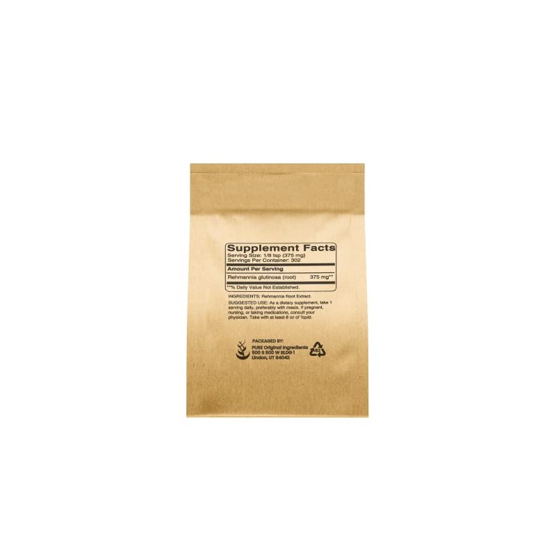 PURE ORIGINAL INGREDIENTS Rehmannia Root Extract Powder (4oz) Non-GMO, Chinese