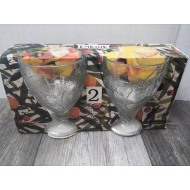 Pasabahce vtg. Pasabahce Piknik Glass Ice Cream Bowls / Goblets (5.5" - 13.1/4 oz) 2pk NOS