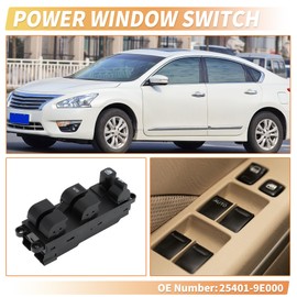 X AUTOHAUX Front Left Driver Side Power Window Switch for Nissan Altima Frontier Sentra No.25401-9E000 Window Control Switch