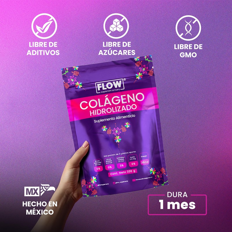 Colágeno Hidrolizado al 90% 330 grs Granada FLOW