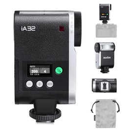 Godox iA32 Flash iFlash iA32 Camera Flash, GN15, 8 Power Levels, 490 Full Power Flashes, S1/S2 Optical Control, iA32 Flash Light Compatible with Canon Fuji Nikon Panasonic Olympus Sony