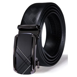 Dubulle Belt for Men Ratchet Buckle Automatic Designer Leather Belt Fashion Adjustable Sliding Removable Dress Casual