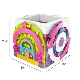 SIENON Dots Rainbow Pencil Holder, Creative Craft Decoration Set, Building Blocks Pencil Jewellery Organiser Box, Pen Holder, Fun Craft Set Dots Construction Toy for Birthday Christmas Party