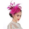 Women Feather Fascinator Hat Flower Pillbox Hat Wedding Bridal Headdress