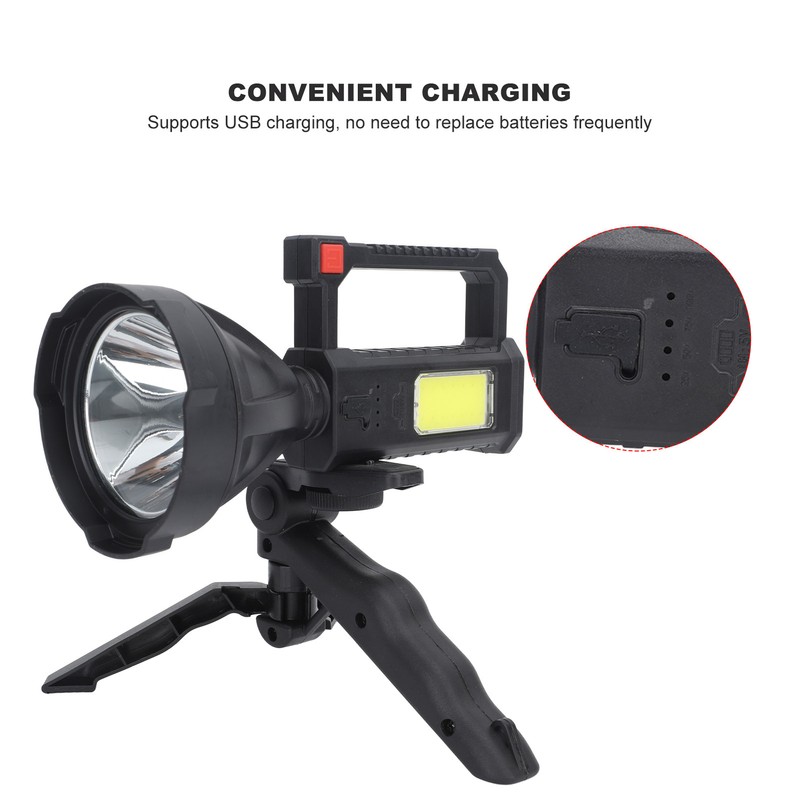 Handheld Spotlight Strong Light Waterproof Rechargeable Spotlight Flashlight LED Searchlight