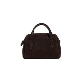 Madewell Women's Suede Satchel, Dark Carob, Brown, One Size
