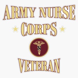 HOF Trading Army Nurse Corps Veteran Vinyl Sticker Waterproof Decal Laptop Wall Window Bumper Sticker 5"
