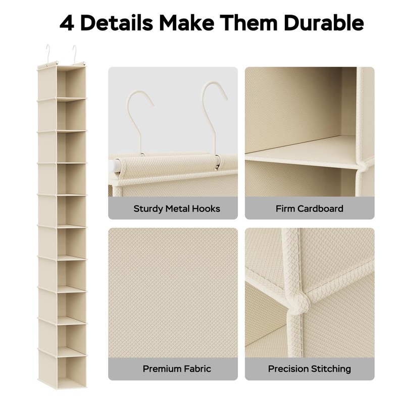 MAX Houser 10-Shelf Hanging Shoe Shelf Organizer, Hanging Shoe Storage