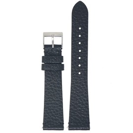 DASSARI Tapered Pebbled Leather Watch Band Strap - Black - 20mm - Standard