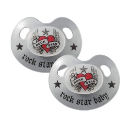 Baby Nova Rockstar Baby Pacifier DX Heart & Wing SS 0-6 Months