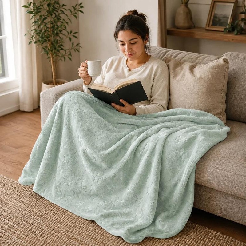 Soft Cotton Fleece Throw Blanket for Everyday Comfort – Cozy