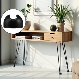 AOZUO Hairpin Leg Protection Feet, Hairpin Legs Foot Protection Cover, Suitable for 10 mm Hairpin Coffee Table Legs, Black Rubber Chair Leg Caps, Furniture Padding, Floor Protection (Pack of 4)