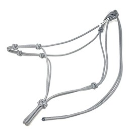 Knotty Girlz Horse Rope Training Halter - 4 Knot 1/4" Stiff Halter Cord - Used by Famous Trainers Multiple Sizes Multiple Colors (Grey, Standard)